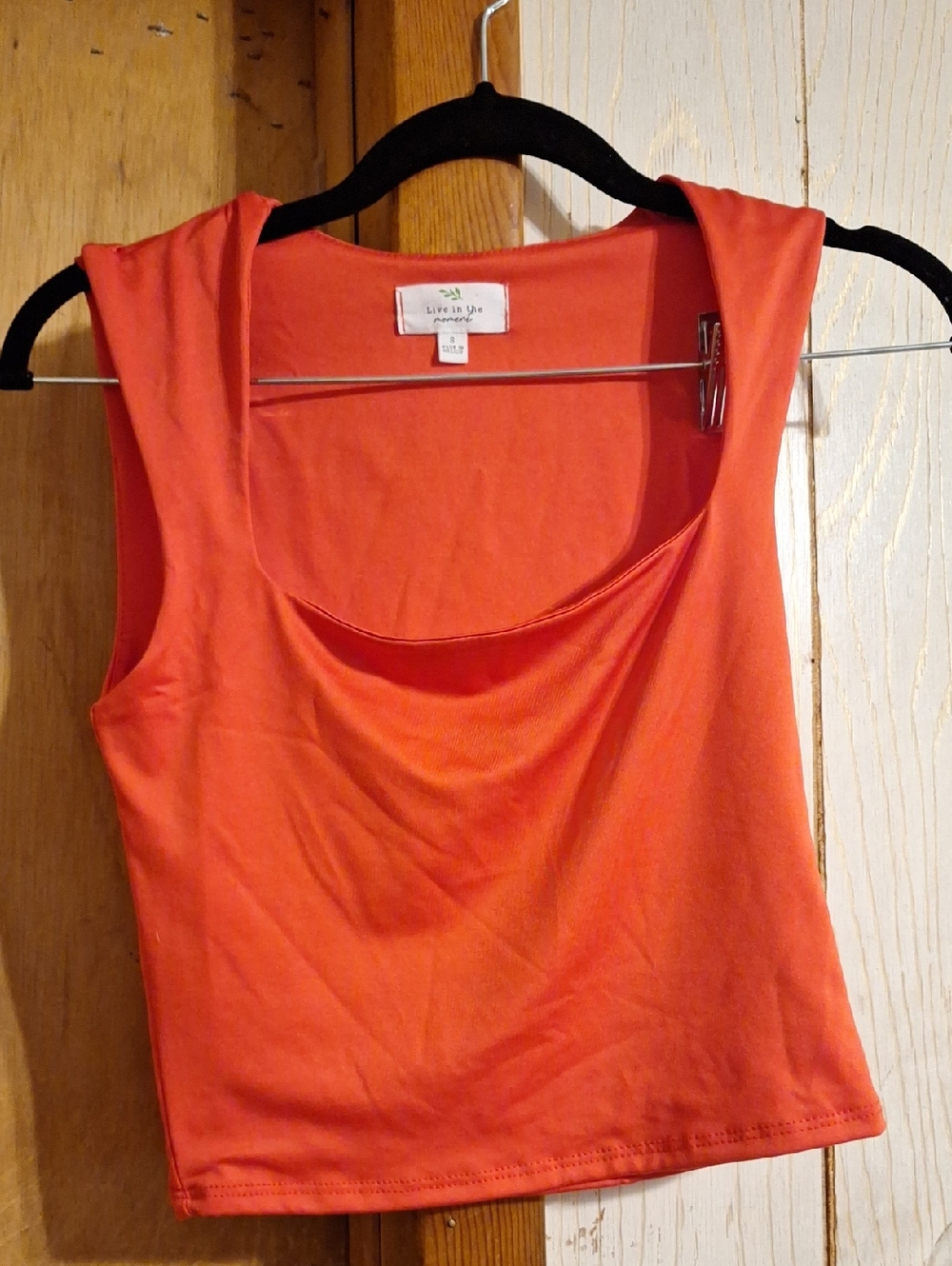 Live in Lux Coral Square Neck Crop Top